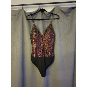Two Tone Sequin Bodysuit